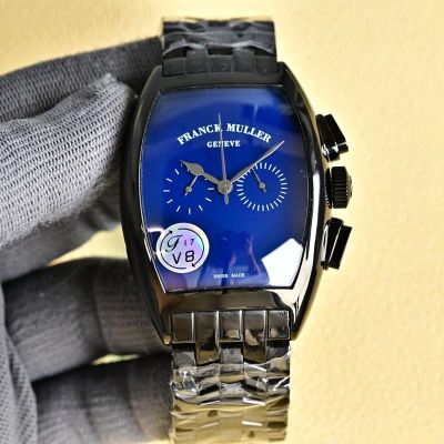 Franck Muller Casablanca Subdial 40mm 316L Steel Blue/Black/Grey Face on Black Watch